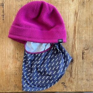 NWT LL Bean Kids Pink and Blue Fleece Hat and Gaiter
